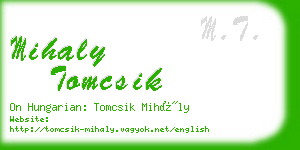 mihaly tomcsik business card